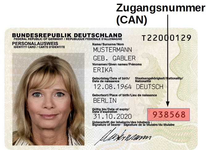 Zugangsnummer auf neuem Personalausweis